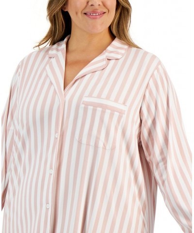 Plus Size Sueded Super Soft Knit Sleepshirt Nightgown Pink $28.34 Sleepwear