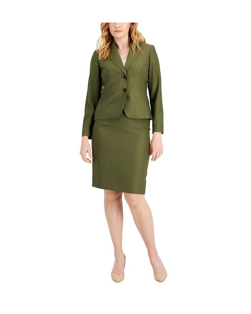 Women's Two-Button Skirt Suit Regular and Petite Sizes Green $40.80 Skirts