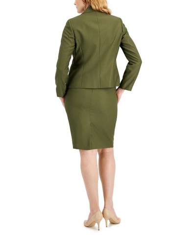 Women's Two-Button Skirt Suit Regular and Petite Sizes Green $40.80 Skirts