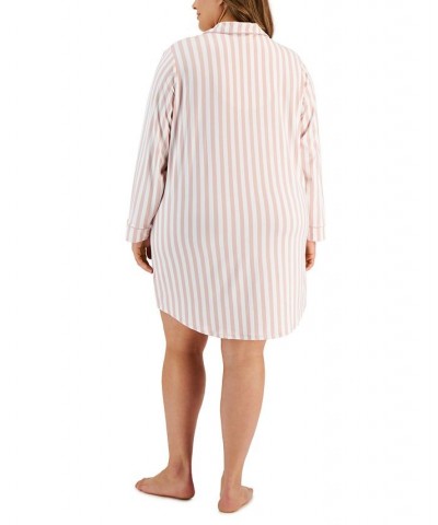 Plus Size Sueded Super Soft Knit Sleepshirt Nightgown Pink $28.34 Sleepwear