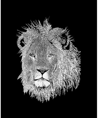 Women's Premium Blend Word Art Lion T-shirt Black $17.39 Tops