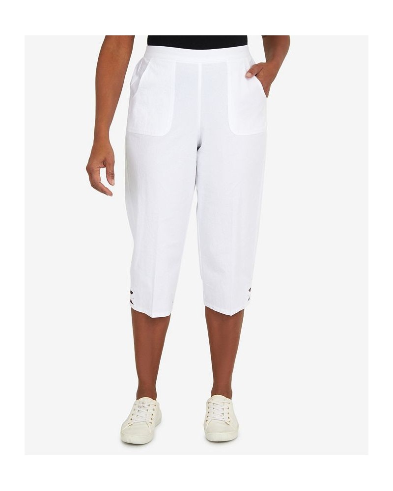 Petite Criss Cross Structured Capri Pants White $30.94 Pants