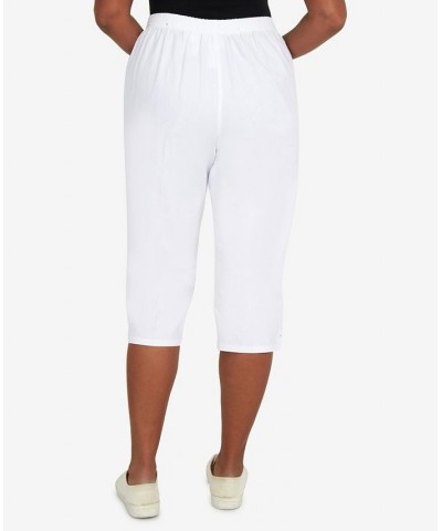 Petite Criss Cross Structured Capri Pants White $30.94 Pants