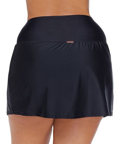 Plus Size Korakia Tortuga Off-The-Shoulder Tankini Top & Matching Swim Skirt Black $36.66 Swimsuits