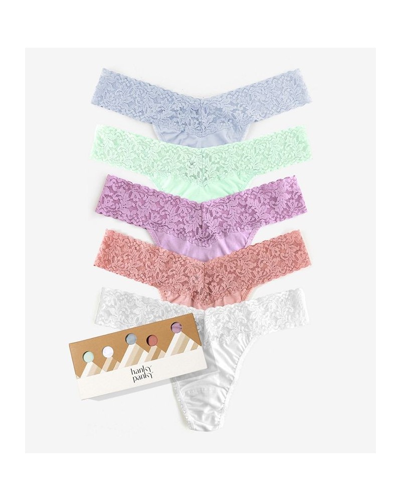 Women's Holiday Cotton Original Rise Thong Pack of 5 Multipack $30.67 Panty