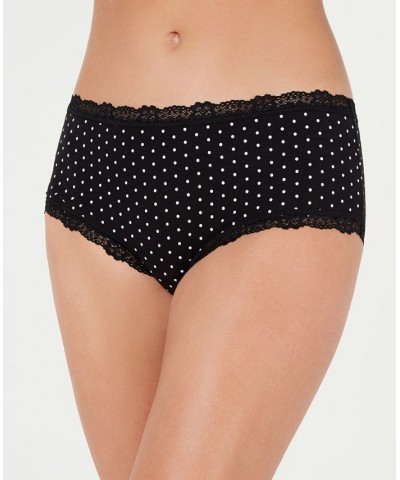 Women’s Lace Trim Hipster Underwear Black Dot $14.24 Panty