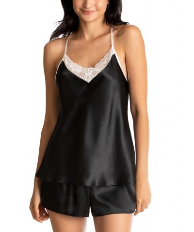 Bride Satin Wrap Robe Cami & Tap Shorts Set Black $19.32 Sleepwear