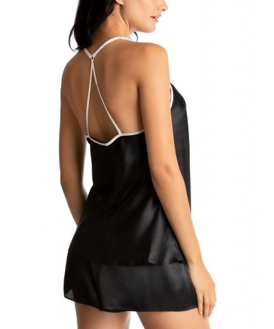 Bride Satin Wrap Robe Cami & Tap Shorts Set Black $19.32 Sleepwear