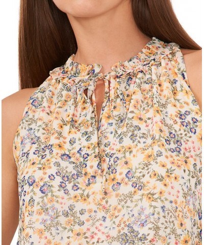 Women's Floral-Print Ruffled Blouse Polka Dot $24.52 Tops