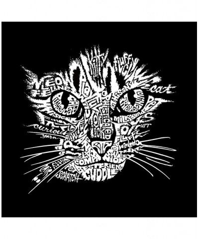 Women's Word Art V-Neck T-Shirt - Cat Face Black $18.54 Tops