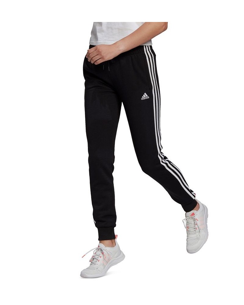 Women's Essentials 3 Stripes Track Pants Black/white $26.25 Pants