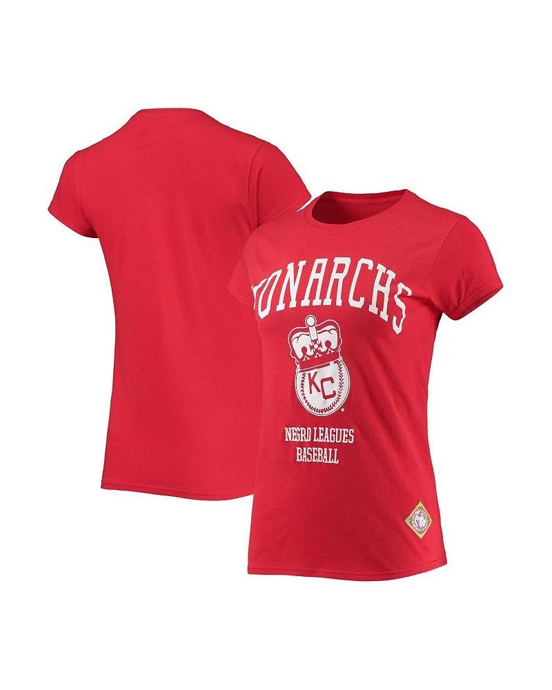 Women's Red Kansas City Monarchs Negro League Logo T-shirt Red $19.00 Tops