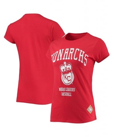 Women's Red Kansas City Monarchs Negro League Logo T-shirt Red $19.00 Tops
