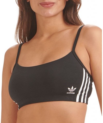 Women's 3-Stripes Scoop Bralette 4A4H00 Black $14.02 Bras