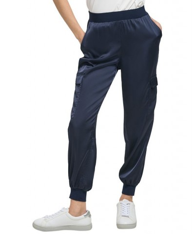 Women's Satin Cargo Jogger Pants Twilight $35.39 Pants