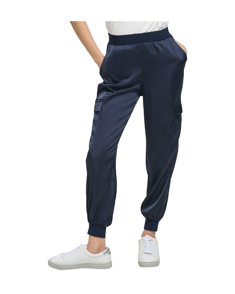 Women's Satin Cargo Jogger Pants Twilight $35.39 Pants