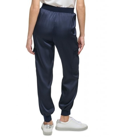 Women's Satin Cargo Jogger Pants Twilight $35.39 Pants