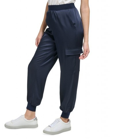 Women's Satin Cargo Jogger Pants Twilight $35.39 Pants