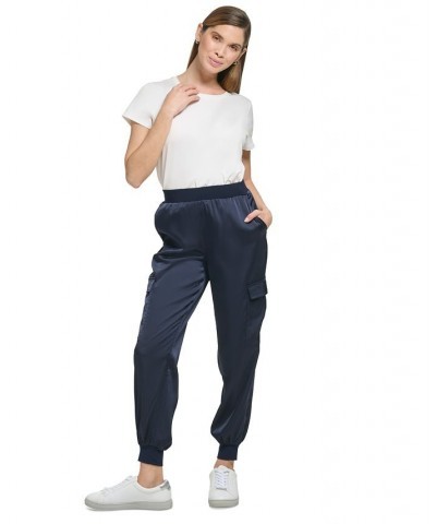 Women's Satin Cargo Jogger Pants Twilight $35.39 Pants