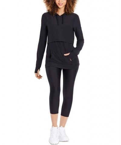 Tiered Nursing Hoodie Black $26.50 Tops