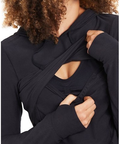 Tiered Nursing Hoodie Black $26.50 Tops