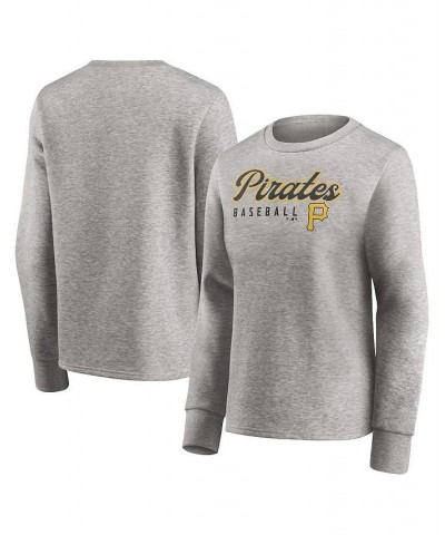 Women's Branded Heathered Gray Pittsburgh Pirates Crew Pullover Sweater Heathered Gray $35.69 Sweaters