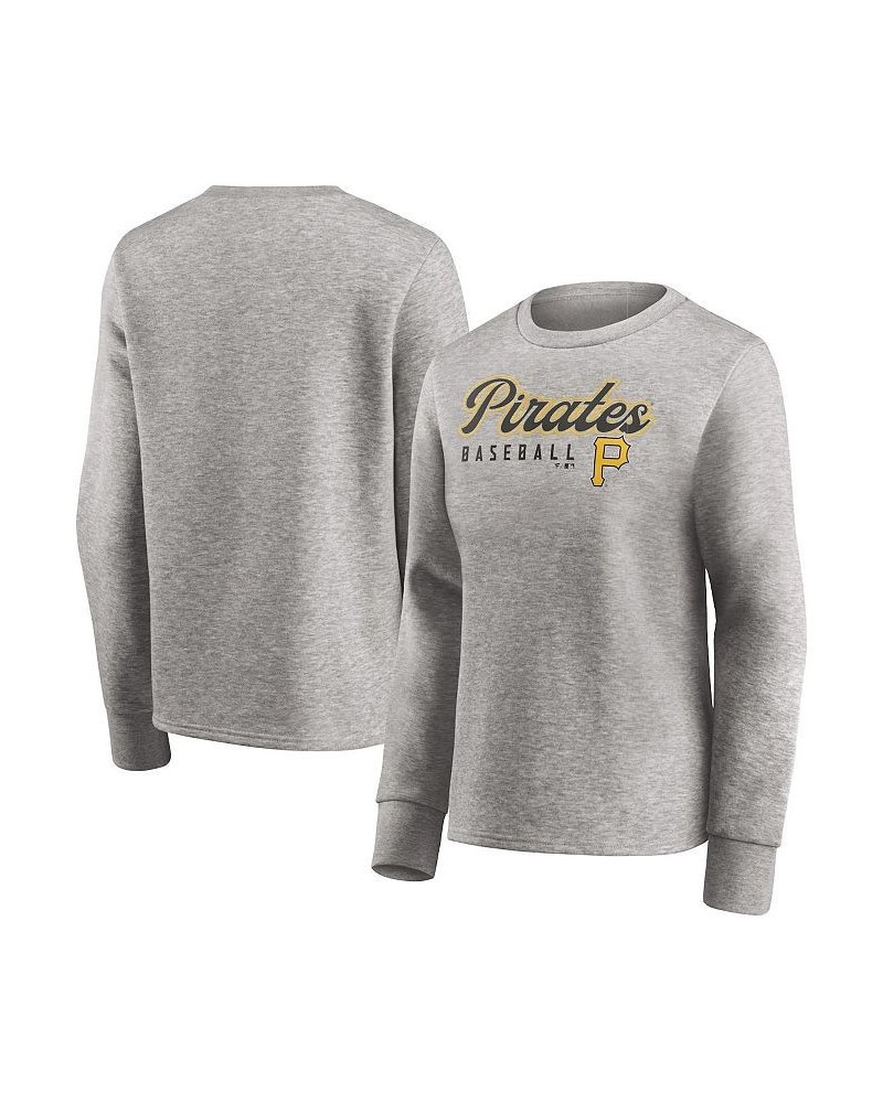 Women's Branded Heathered Gray Pittsburgh Pirates Crew Pullover Sweater Heathered Gray $35.69 Sweaters