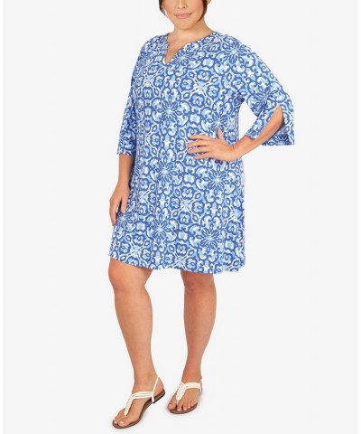 Plus Size Floral Dress Sky Blue Multi $42.12 Dresses