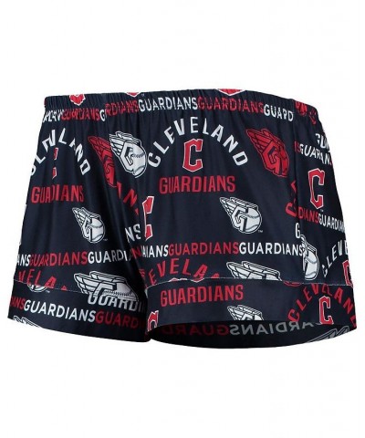 Women's Navy Cleveland Guardians Flagship Allover Print Top and Shorts Sleep Set Navy $22.00 Pajama