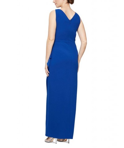 Women's V-Neck Tulip-Hem Sleeveless Gown Cobalt $54.50 Dresses