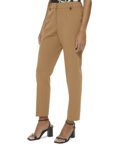 Women's Lux Mid-Rise Straight-Leg Ankle Pants Luggage $53.41 Pants