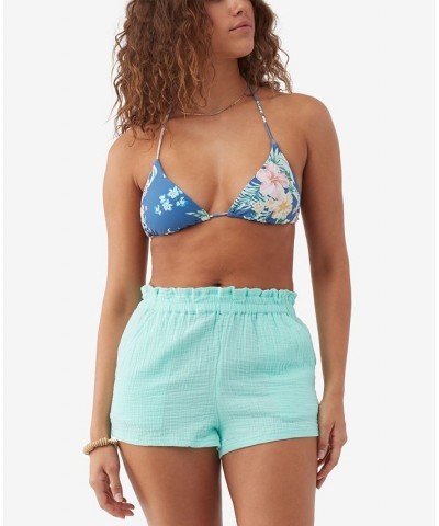 Juniors' Carla Cotton High-Rise Pull-On Shorts Ocean Wave $24.20 Shorts