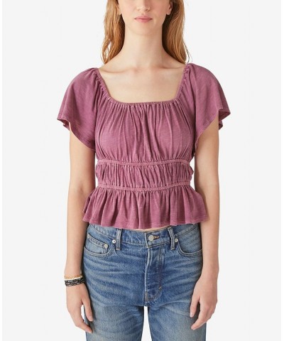 Women's Lace-Up Top Red $17.11 Tops