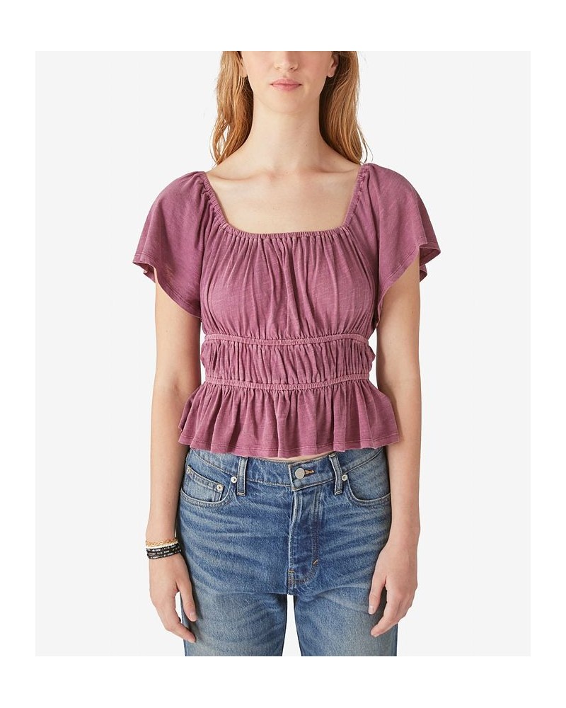 Women's Lace-Up Top Red $17.11 Tops