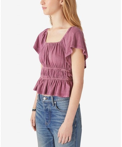 Women's Lace-Up Top Red $17.11 Tops