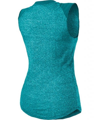 Women's Teal Jacksonville Jaguars Retro Tri-Blend Raglan Muscle Tank Top Teal $28.49 Tops