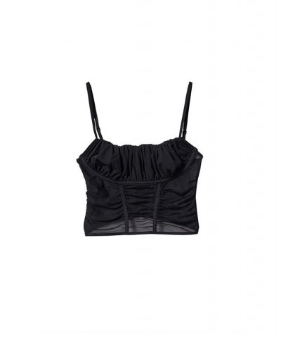 Women's Semitransparent Corset Top Black $24.00 Tops