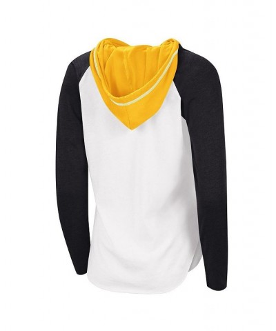 Women's Starter White Black Boston Bruins MVP Raglan Hoodie T-shirt Black $29.99 Tops