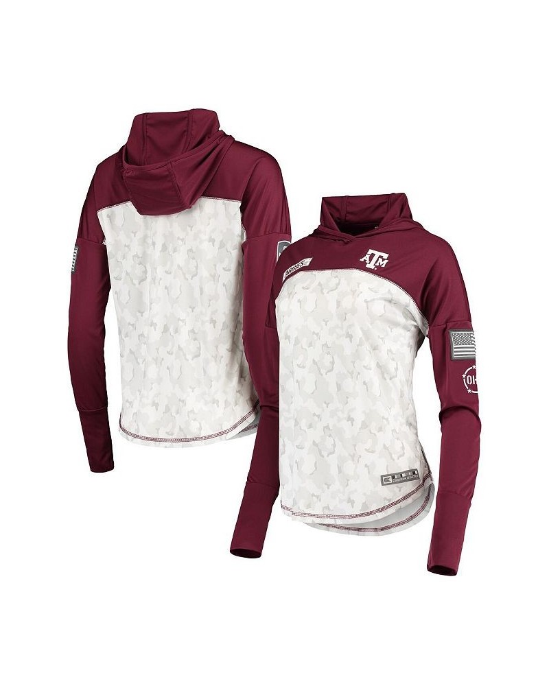 Women's Texas A&M Aggies OHT Military-inspired Appreciation Mission Arctic Camo Hoodie Long Sleeve T-shirt Gray Maroon $29.14...