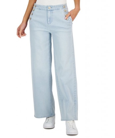 Women's High-Rise Wide-Leg Button Jeans Boca Wash $22.82 Jeans