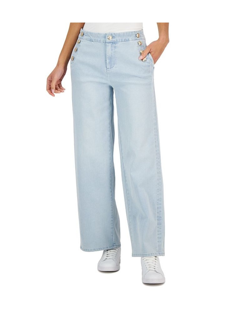 Women's High-Rise Wide-Leg Button Jeans Boca Wash $22.82 Jeans