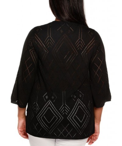 Black Label Plus Size V-Neck Sweater Black $25.30 Sweaters