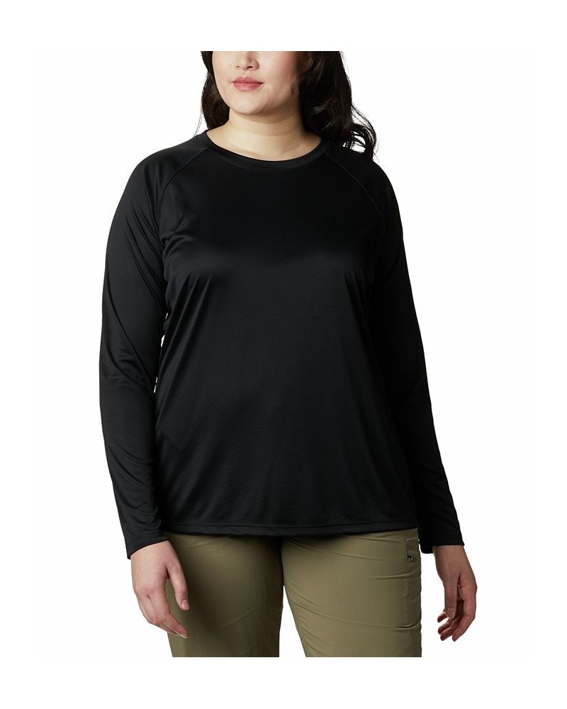 Plus Size PFG Tidal Tee II Omni-Shade T-Shirt Black, Cirrus Grey Logo $24.00 Tops