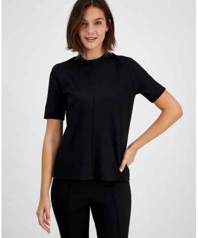 Women's Serenity Mock-Neck Short-Sleeve Top Black $24.06 Tops