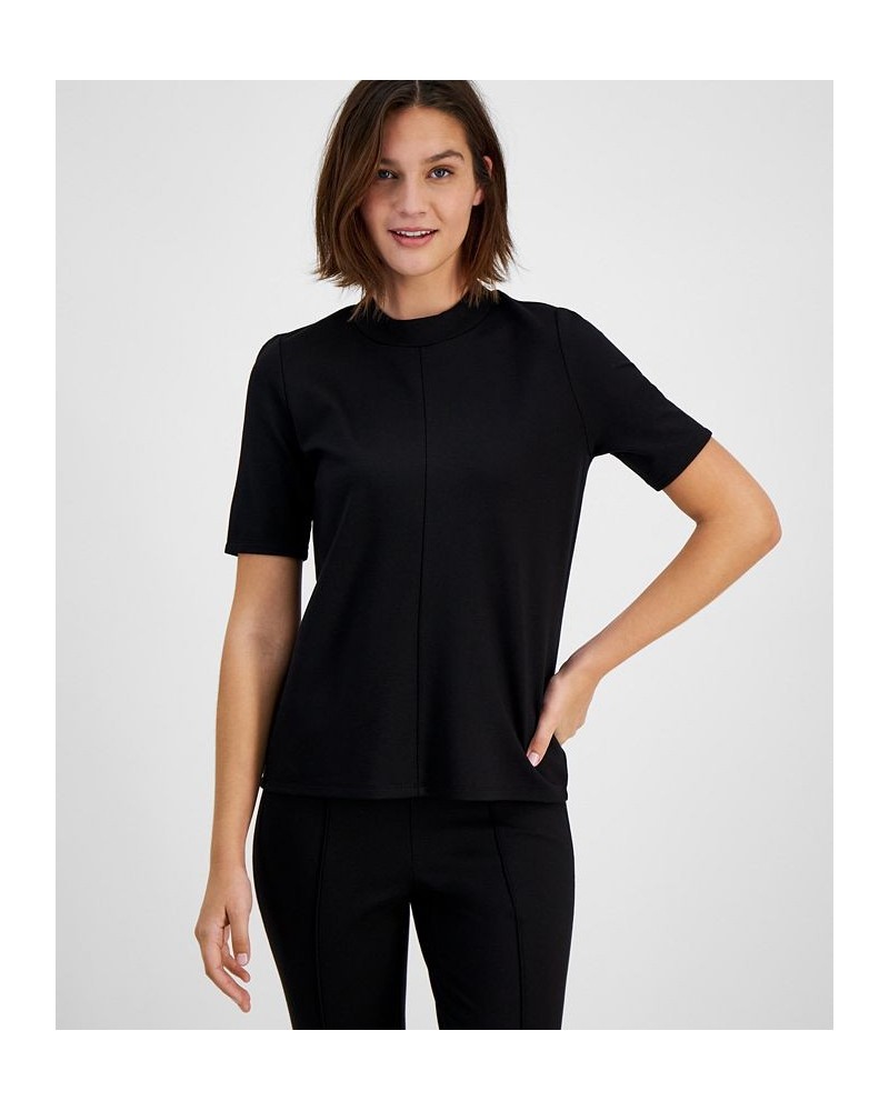 Women's Serenity Mock-Neck Short-Sleeve Top Black $24.06 Tops