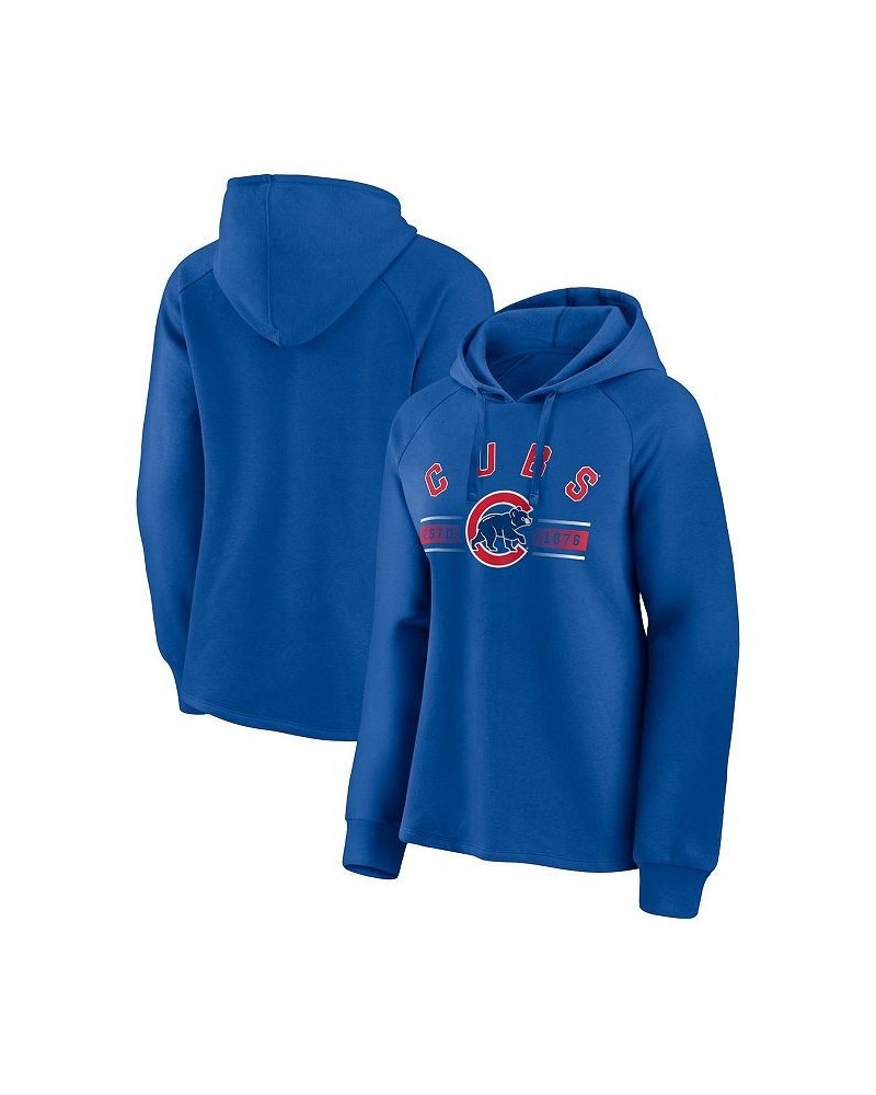 Women's Branded Royal Chicago Cubs Perfect Play Raglan Pullover Hoodie Royal $38.24 Sweatshirts