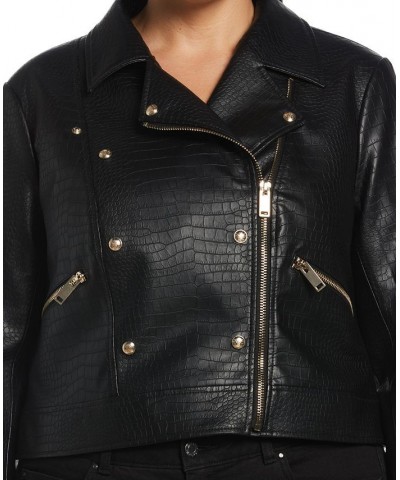 Plus Size Faux Leather Moto Jacket Black $87.71 Jackets