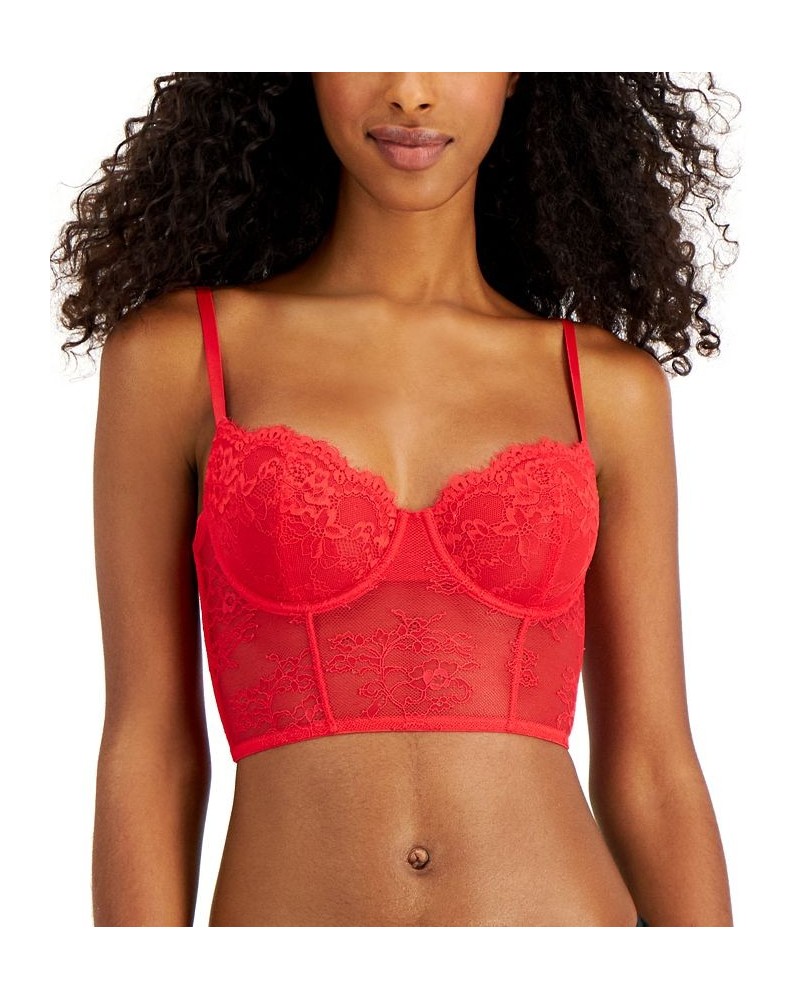 Women's Lace Bustier Lingerie Red $17.68 Lingerie