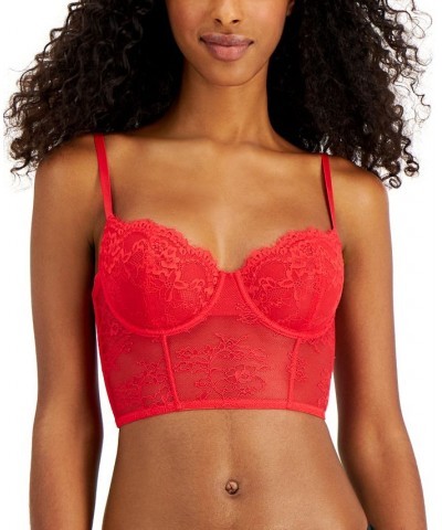 Women's Lace Bustier Lingerie Red $17.68 Lingerie