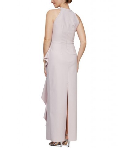 Women's Cascade-Ruffle Back-Slit Gown Blush $114.39 Dresses